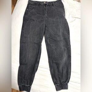 ASOS - black baggie mom jeans with elasticated bottom cuff